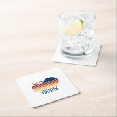 ヴィンテージ1980レトロストライプサン スクエアペーパーコースター (インサイチュ)