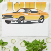 ヴィンテージ1980レトロ車 キッチンタオル (折り畳み)