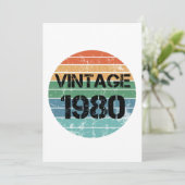 ヴィンテージ1980年誕生日カード 招待状 (スタンド正面)