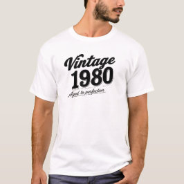 ヴィンテージ1980年誕生日デザイン完成度 Tシャツ