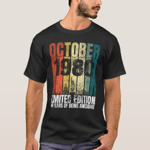 ヴィンテージ1980年10月40日40歳の誕生日 Tシャツ
