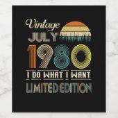 ヴィンテージ1980年7月限定版 ワインラベル (シングルラベル)