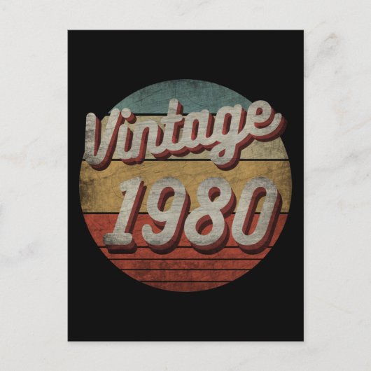 ヴィンテージ1980年 メンズ レディース 誕生日ギフト ポストカード (正面)