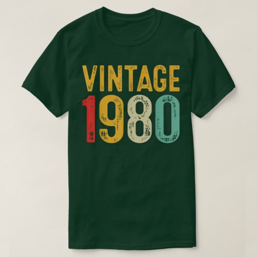 ヴィンテージ1980 42番目の誕生日装飾男性42 Tシャツ (デザイン正面)