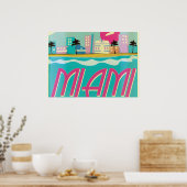 ヴィンテージ1980sマイアミポスター ポスター (キッチン)