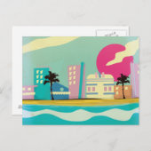 ヴィンテージ1980sマイアミポスター ポストカード (正面/裏面)