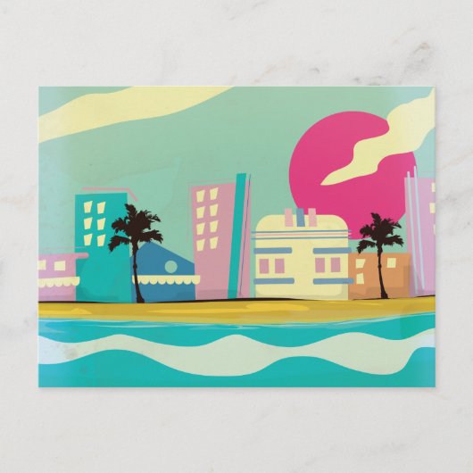 ヴィンテージ1980sマイアミポスター ポストカード (正面)