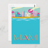 ヴィンテージ1980sマイアミ旅行ポスター ポストカード (正面/裏面)