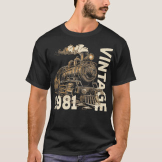 ヴィンテージ1981スチームパンク蒸気機関車43rd tシャツ