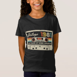 ヴィンテージ1981レトロカセット40歳の誕生日40年 Tシャツ