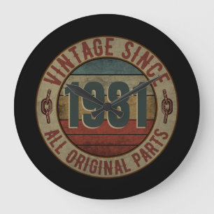 ヴィンテージ1981年以来すべてのオリジナル部品。 ラージ壁時計
