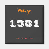 ヴィンテージ1981年限定40歳誕生日プレゼント マグネット (正面)