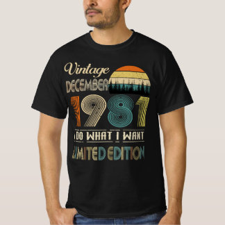 ヴィンテージ1981年12月Tシャツレトロスタイル誕生日 Tシャツ