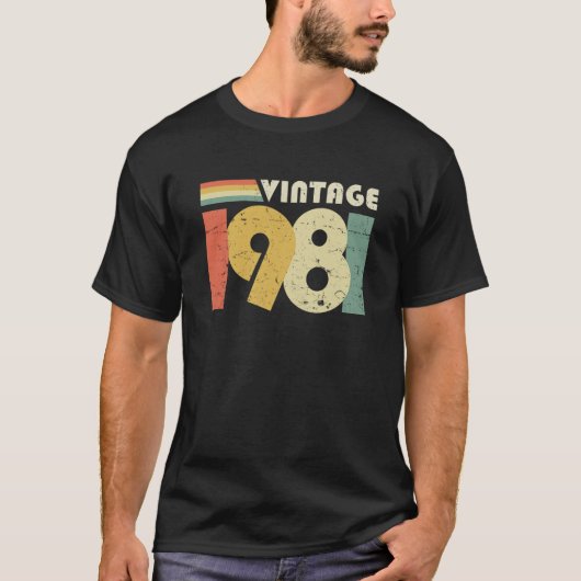 ヴィンテージ1981年40歳の誕生日ギフト動揺してデザイン Tシャツ (正面)