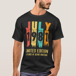 ヴィンテージ1981年7月41歳41誕生日 Tシャツ