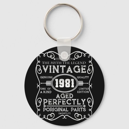 ヴィンテージ1981男の神話の伝説40歳の誕生日 キーホルダー (正面)