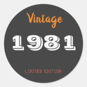 ヴィンテージ1981限定版ステッカー – 45th Куекщ ラウンドシール (正面)