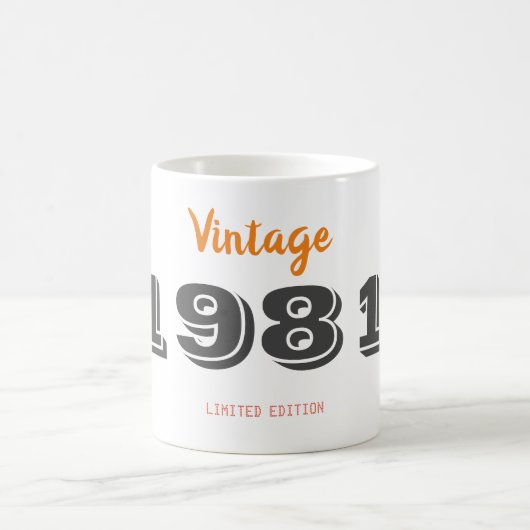 ヴィンテージ1981限定版40th誕生日プレゼント コーヒーマグカップ (中央)