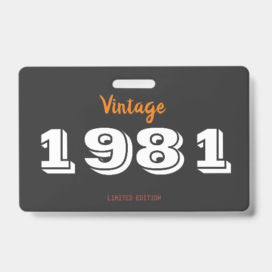 ヴィンテージ1981限定版40th誕生日プレゼント バッジ (正面)