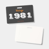 ヴィンテージ1981限定版40th誕生日プレゼント バッジ (正面＆裏面)