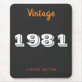 ヴィンテージ1981限定版40th誕生日プレゼント マウスパッド (正面)