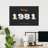 ヴィンテージ1981限定版45th誕生日ギフト ポスター (ホームオフィス)