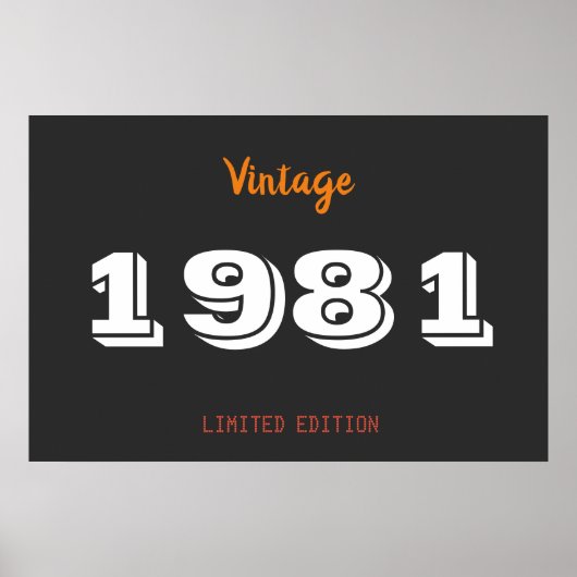 ヴィンテージ1981限定版45th誕生日ギフト ポスター (正面)