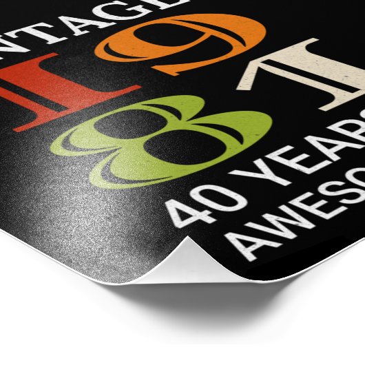 ヴィンテージ1981 40th誕生日引用文アイディア誕生日 フォトプリント            (角)