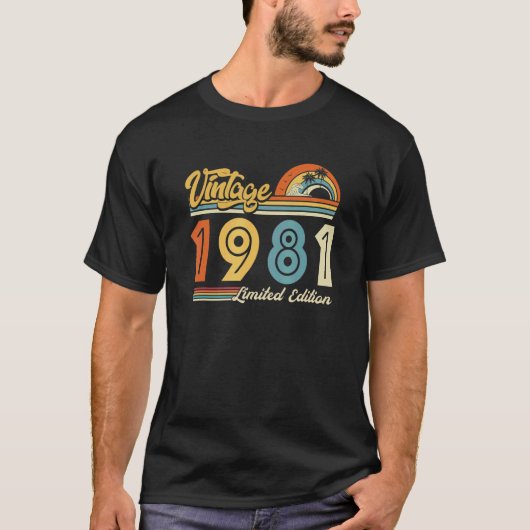 ヴィンテージ1981 41誕生日レトロ41歳 Tシャツ (正面)