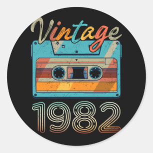 ヴィンテージ1982カセットテープレトロ41番目の誕生日41 ラウンドシール