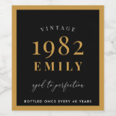 ヴィンテージ1982クラシック年パーソナライズされた40歳 ワインラベル (シングルラベル)