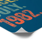 ヴィンテージ1982年7月から40歳素晴らしの誕生日 ポスター (角)