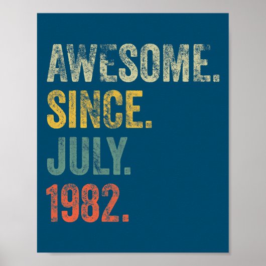 ヴィンテージ1982年7月から40歳素晴らしの誕生日 ポスター (正面)