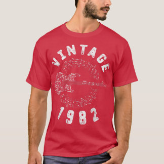 ヴィンテージ1982誕生日限定版ギター音楽 Tシャツ