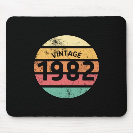 ヴィンテージ1982 素晴らし 40th誕生日レトロ1982日 マウスパッド (正面)