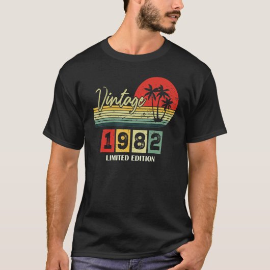 ヴィンテージ1982 40歳の誕生日40歳の男性の女性 Tシャツ (正面)