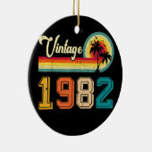 ヴィンテージ1982 40thバースデーメンズレトロ40 セラミックオーナメント (右)