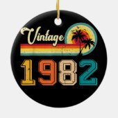 ヴィンテージ1982 40thバースデーメンズレトロ40 セラミックオーナメント (裏面)