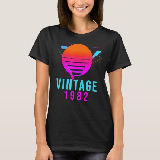 ヴィンテージ1982 40th誕生日プレゼントアイディアレトロ tシャツ (正面)