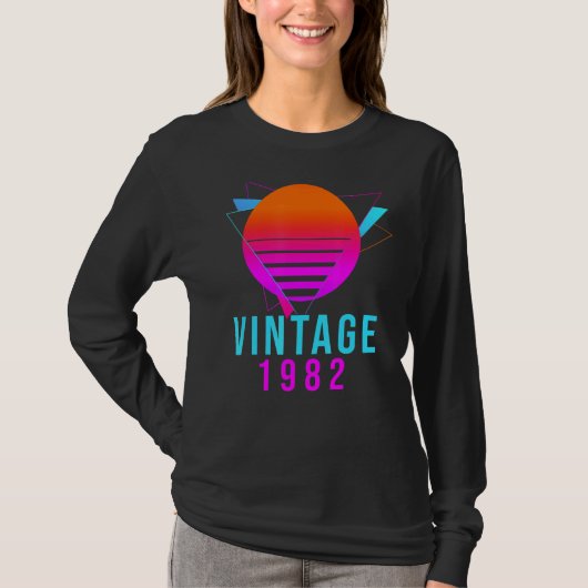 ヴィンテージ1982 40th誕生日プレゼントアイディアレトロ tシャツ (正面)