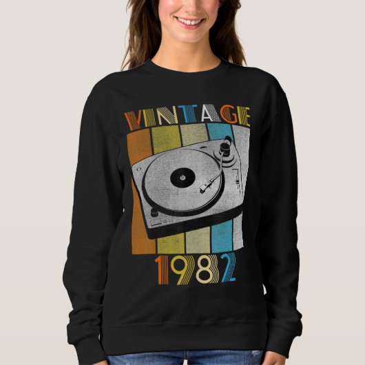 ヴィンテージ1982 40th誕生日レコード スウェットシャツ (正面)