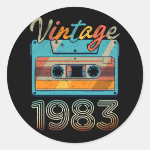 ヴィンテージ1983カセットテープレトロ40歳の誕生日40 ラウンドシール