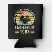 ヴィンテージ1983ドラム40th誕生日ドラマー 缶クーラー (正面)