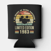 ヴィンテージ1983ドラム40th誕生日ドラマー 缶クーラー (裏面)