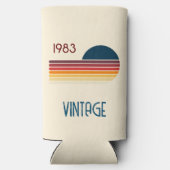 ヴィンテージ1983レトロストライプサン スリム缶クーラー (裏面)