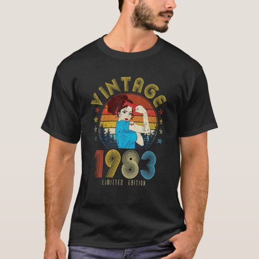 ヴィンテージ1983年1983年38誕生日女性38歳 Tシャツ (正面)