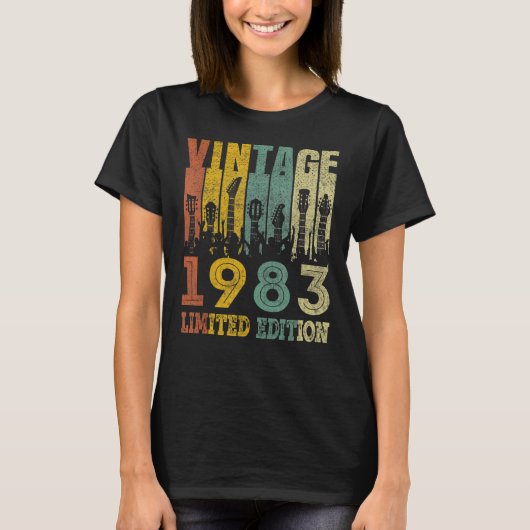 ヴィンテージ1983年40歳ギター40歳 Tシャツ (正面)