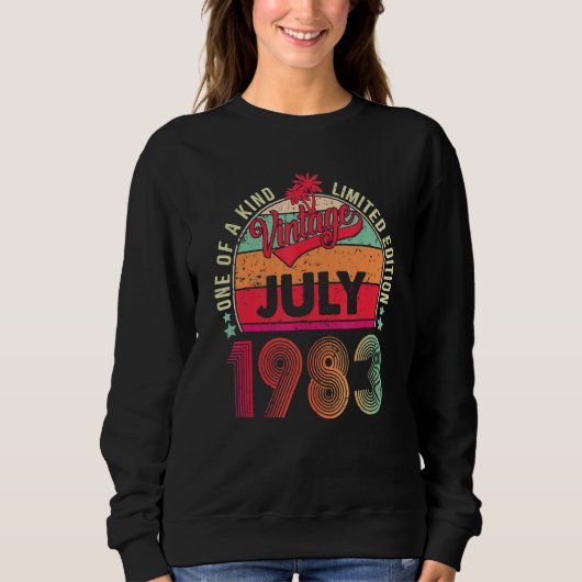 ヴィンテージ1983年7素晴らし月以来39誕生日 スウェットシャツ (正面)