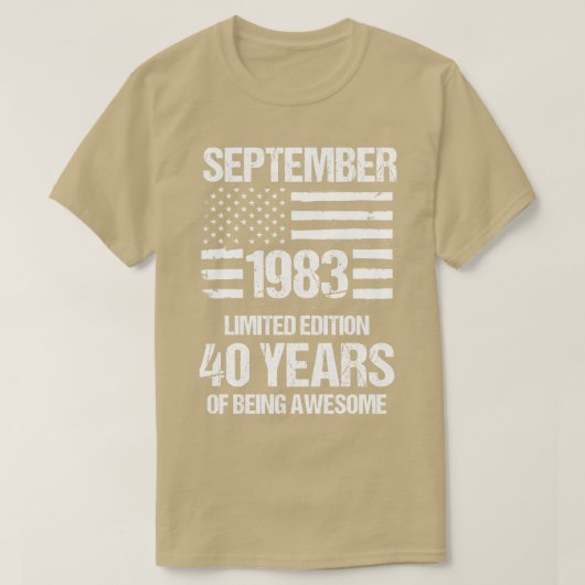 ヴィンテージ1983年9月限定版40年 Tシャツ (デザイン正面)