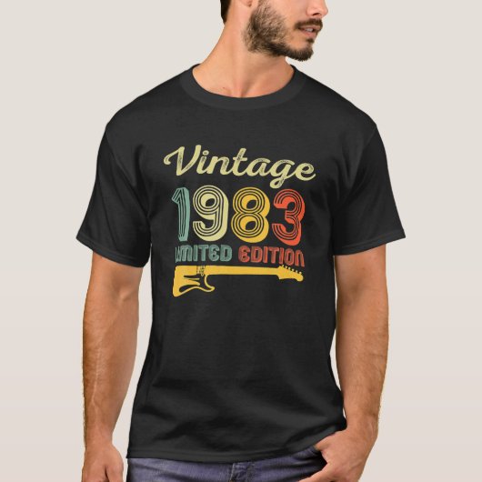 ヴィンテージ1983誕生日ギター39誕生日39 Tシャツ (正面)